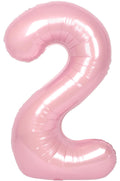 Pink #2 40" foil balloon filled with helium