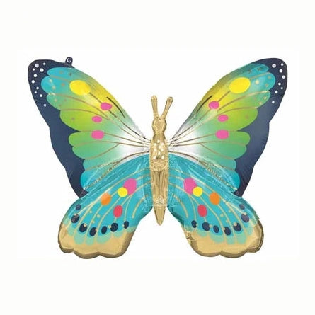Beautiful Blue, Teal and Gold Butterfly Supershape