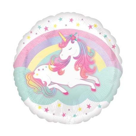 Pretty Unicorn posing under a Rainbow