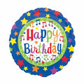 Happy Birthday With Music Notes and Stars