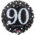 Happy Birthday Milestone 90 Black & Silver