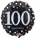 Happy Birthday Milestone 100 Black & Silver