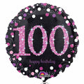 Happy Birthday Milestone 100 Black & Pink