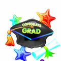 Grad Cap and Diploma with Stars Super Shape