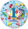 Happy 1st Birthday Blue with Cars and Stars!