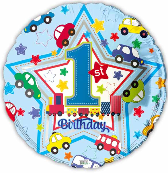 Happy 1st Birthday Blue with Cars and Stars!