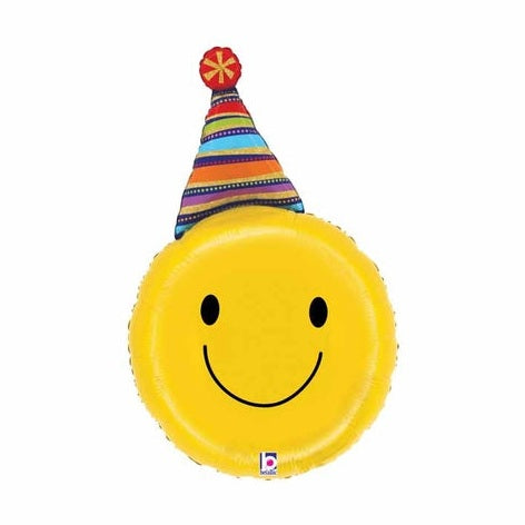 Happy Emoji w Party Hat Super Shape