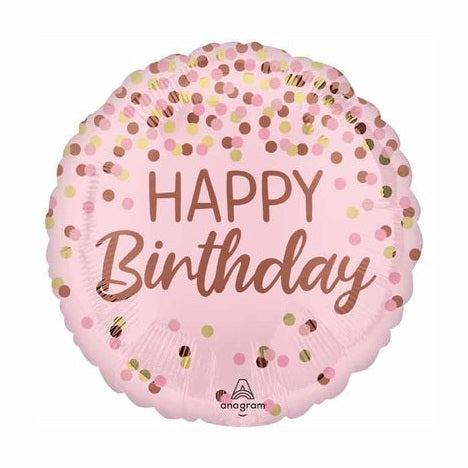 Happy Birthday Pink with Polka Dots