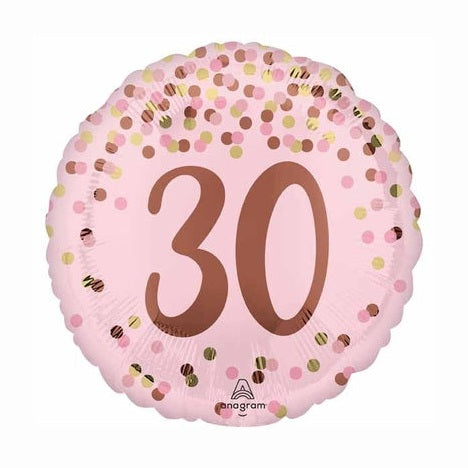 Pink with Polka Dots "30"