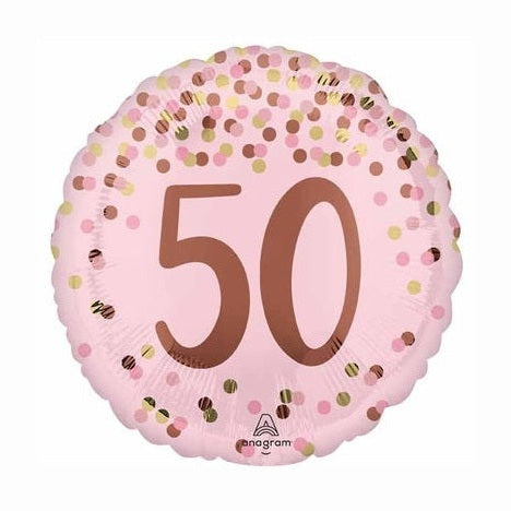 Pink with Polka Dots "50"