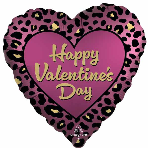 Pink Leopard Print Valentines Day Heart Supershape