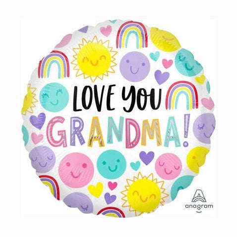 Love you Grandma Happy Faces and Rainbows