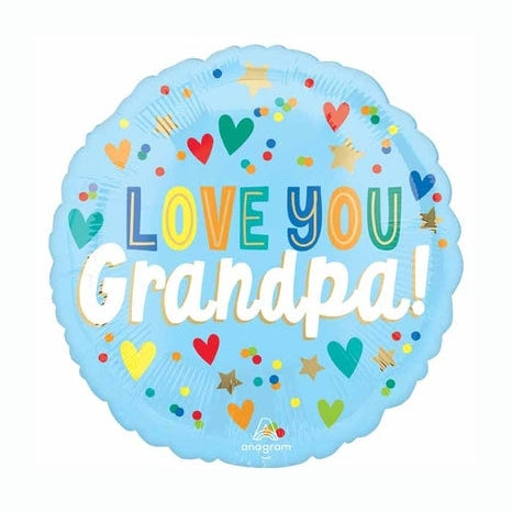 Love you Grandpa! Bluue with Stars and Hearts!