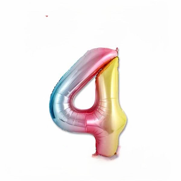 34" Multicoloured Number "4"
