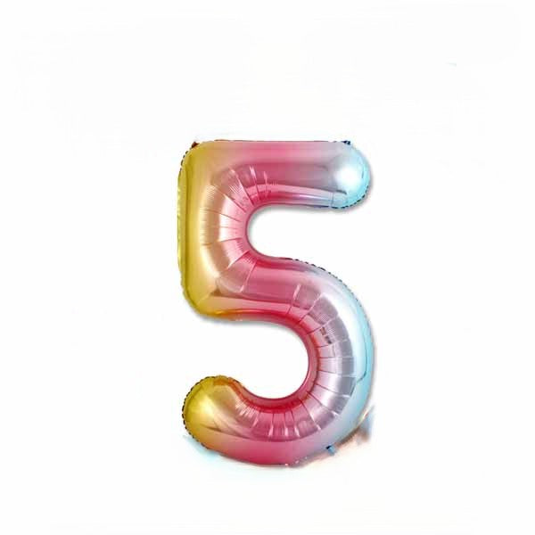 34" Multicoloured Number "5"