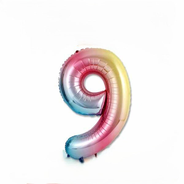 34" Multicoloured Number "9"