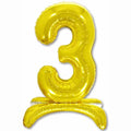 26" Air Filled Floor Numbers Gold "3"