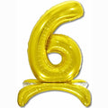 26" Air Filled Floor Numbers Gold "6"