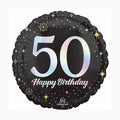 Happy Birthday Milestone 50 Black & Silver