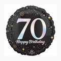 Happy Birthday Milestone 70 Black & Silver