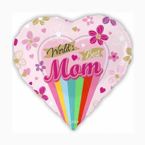World's Best Mom Pink Heart 70's Theme