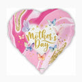 Pink Marble Heart Balloon with Butterflies