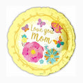 Love You Mom Round with Yellow Edging