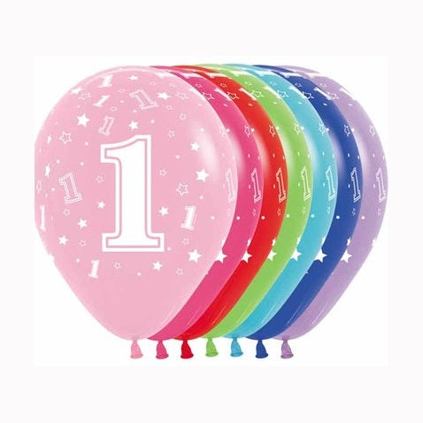 11" Latex Number One - Assorted Colours