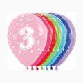 11" Latex Number Three - Assorted Colours