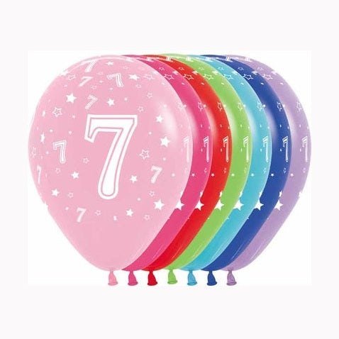 11" Latex Number Seven - Assorted Colours
