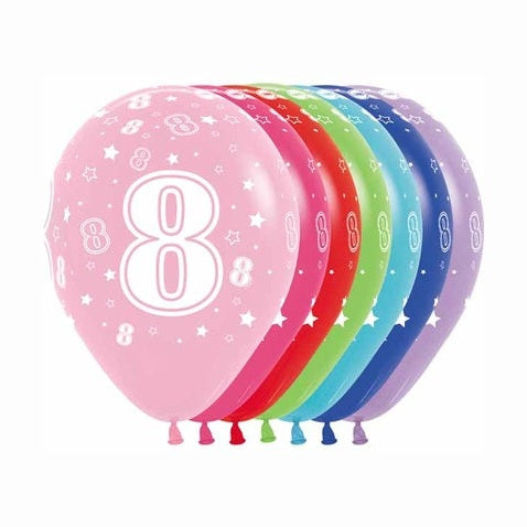 11" Latex Number Eight - Assorted Colours