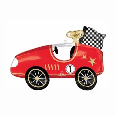 Happy Birthday Checkered Flag 18" Round