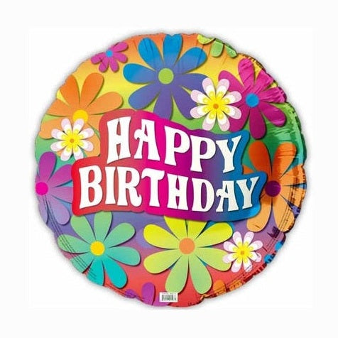 Happy Bday Pink 70's Flower Power