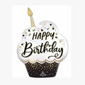 Happy Birthday with Candle Brown and Gold
