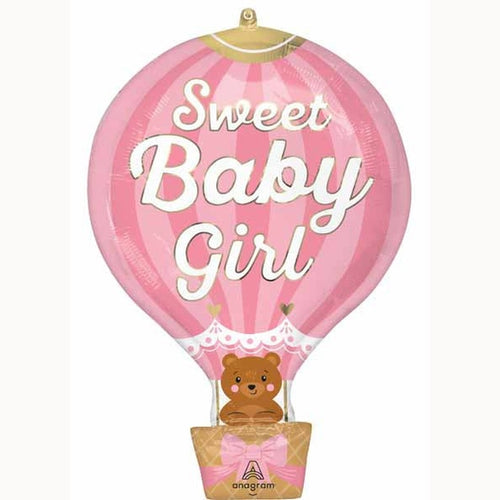 18" Round Sweet Baby Girl Hot air Balloon