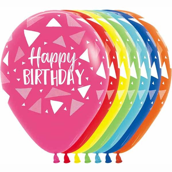 11" Happy Birthday Triangles 7 Colours