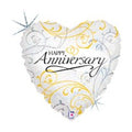 Happy Anniversary Heart with Gold and Navy