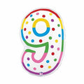 Happy Birthday Confetti Polka Dot "Nine"
