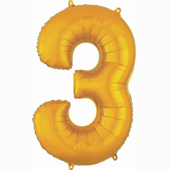 34" Gold Numbers "3"