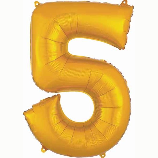 34" Gold Numbers "5"