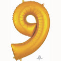34" Gold Numbers "9"