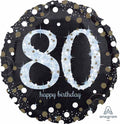 Happy Birthday Milestone 80 Black & Silver