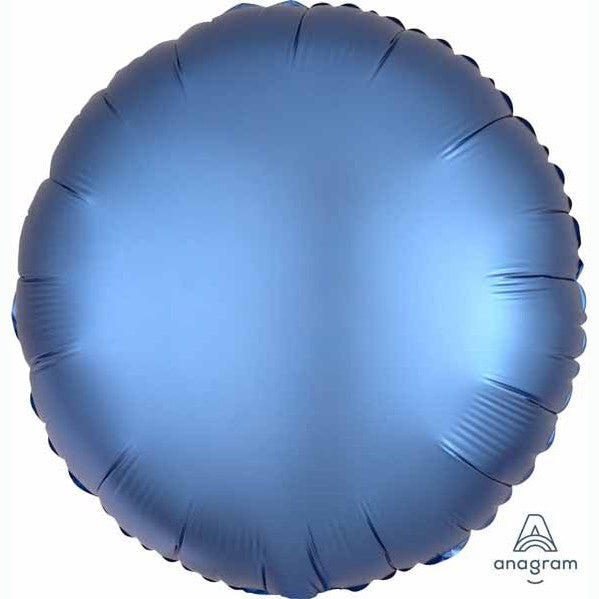 Plain Coloured Azure Blue Satin Luxe