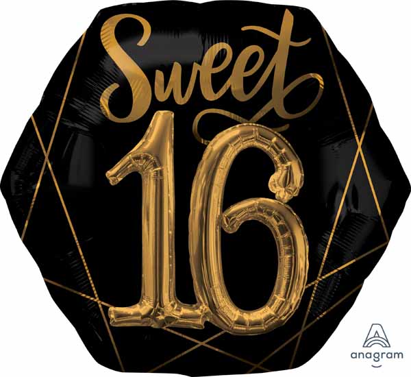 Sweet 16 Black and Gold Super Shape!!