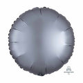 Plain Coloured Graphite Satin Luxe