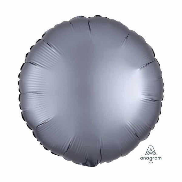 Plain Coloured Graphite Satin Luxe