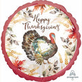 Round Happy Thanksgiving with Turkey