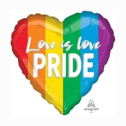 Love Is Pride Heart Ballon with Rainbow