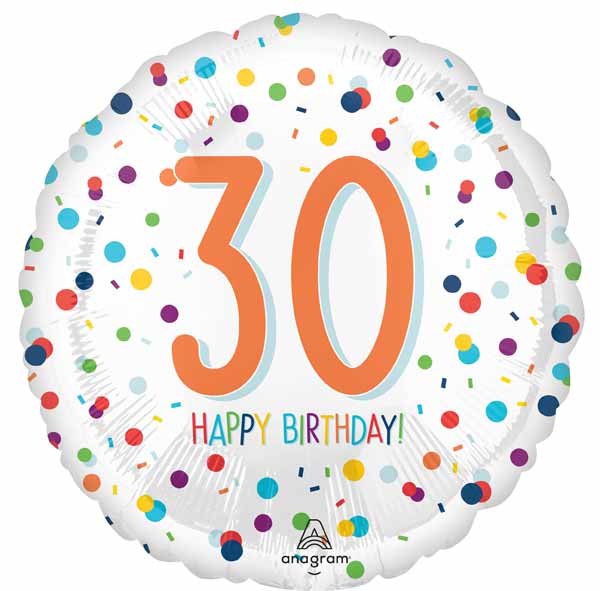 Happy Birthday 30th Confetti