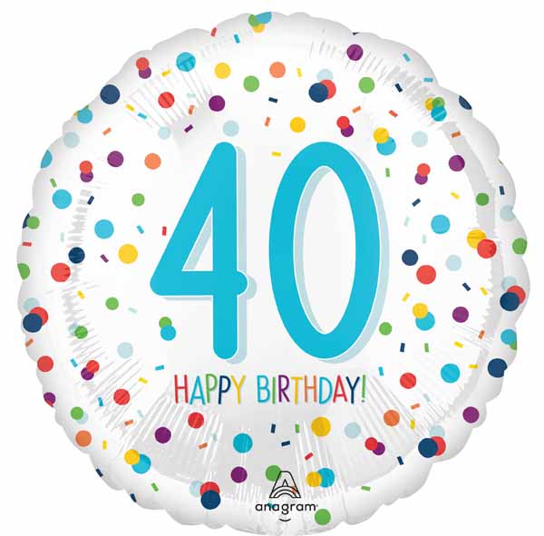 Happy Birthday 40th Confetti